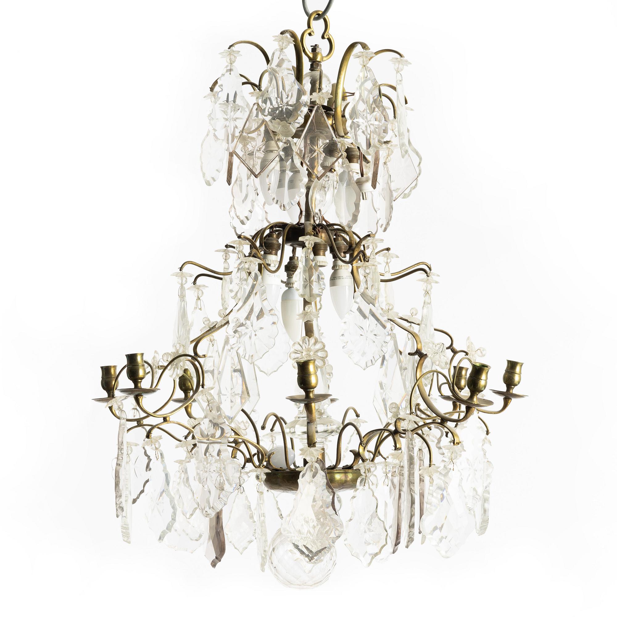 Chandelier, Rococo style, circa 1900.
