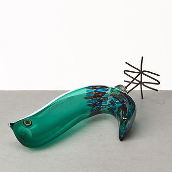 Alessandro Pianon, a "Pulcino" glass sculpture of a bird, Vistosi, Italy 1960's.