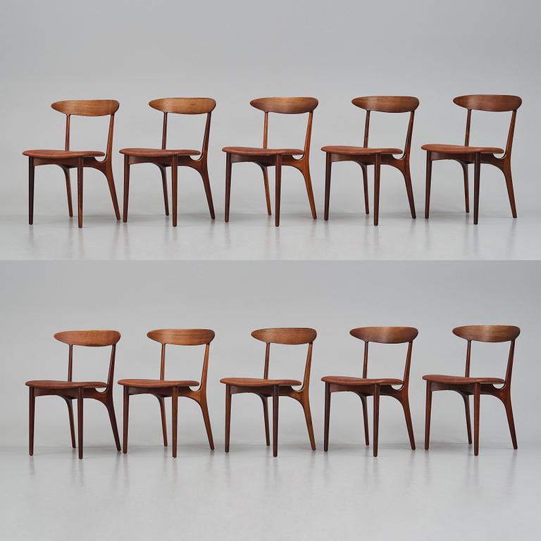 Kurt Østervig, 10 (6+4) rosewood chairs, model “Skagen” no. 27,  Brande Møbelindustri, Denmark 1950-60's.