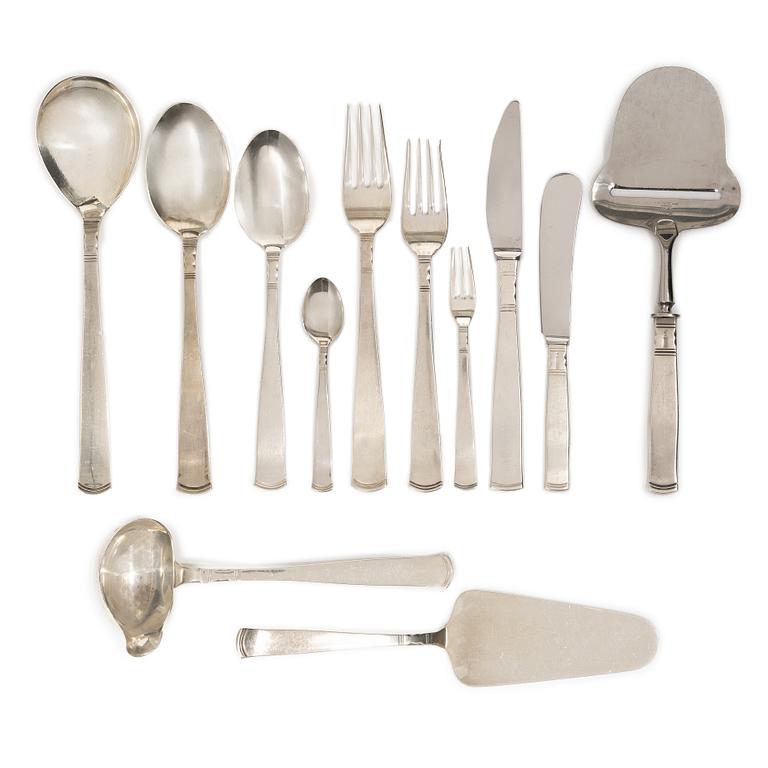 Jacob Ängman, A Swedish silver cutlery set, "Rosenholm", GAB, Stockholm and Eskilstuna, including year mark 1981 (56 pieces).