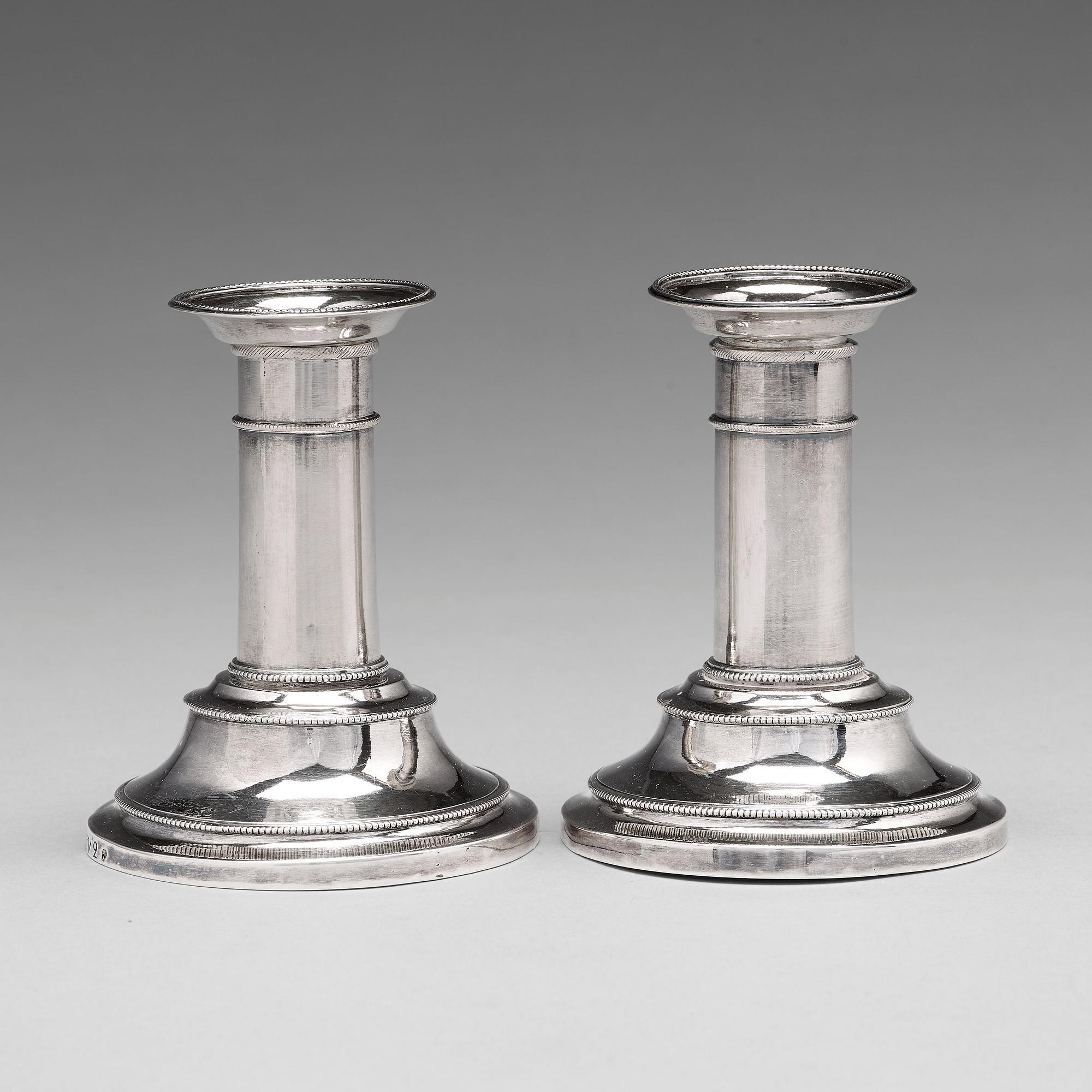 Sven Olson, ljusstakar, ett par, silver, Ängelholm 1803, Gustavianska.