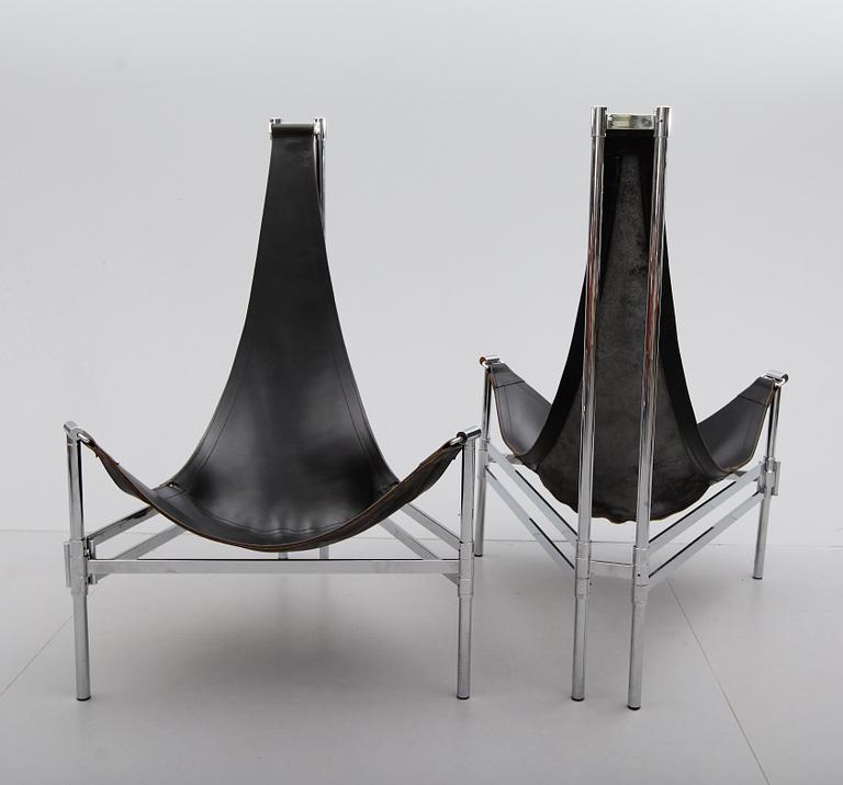 FÅTÖLJER, 1 par OCH BORD, "Inka", Lars och Christina Andersson, 1980-tal.