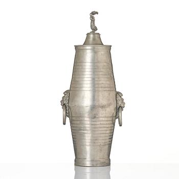 A pewter water-cistern attributed to I. Buhrman (master in Stockholm 1773-98/1812).