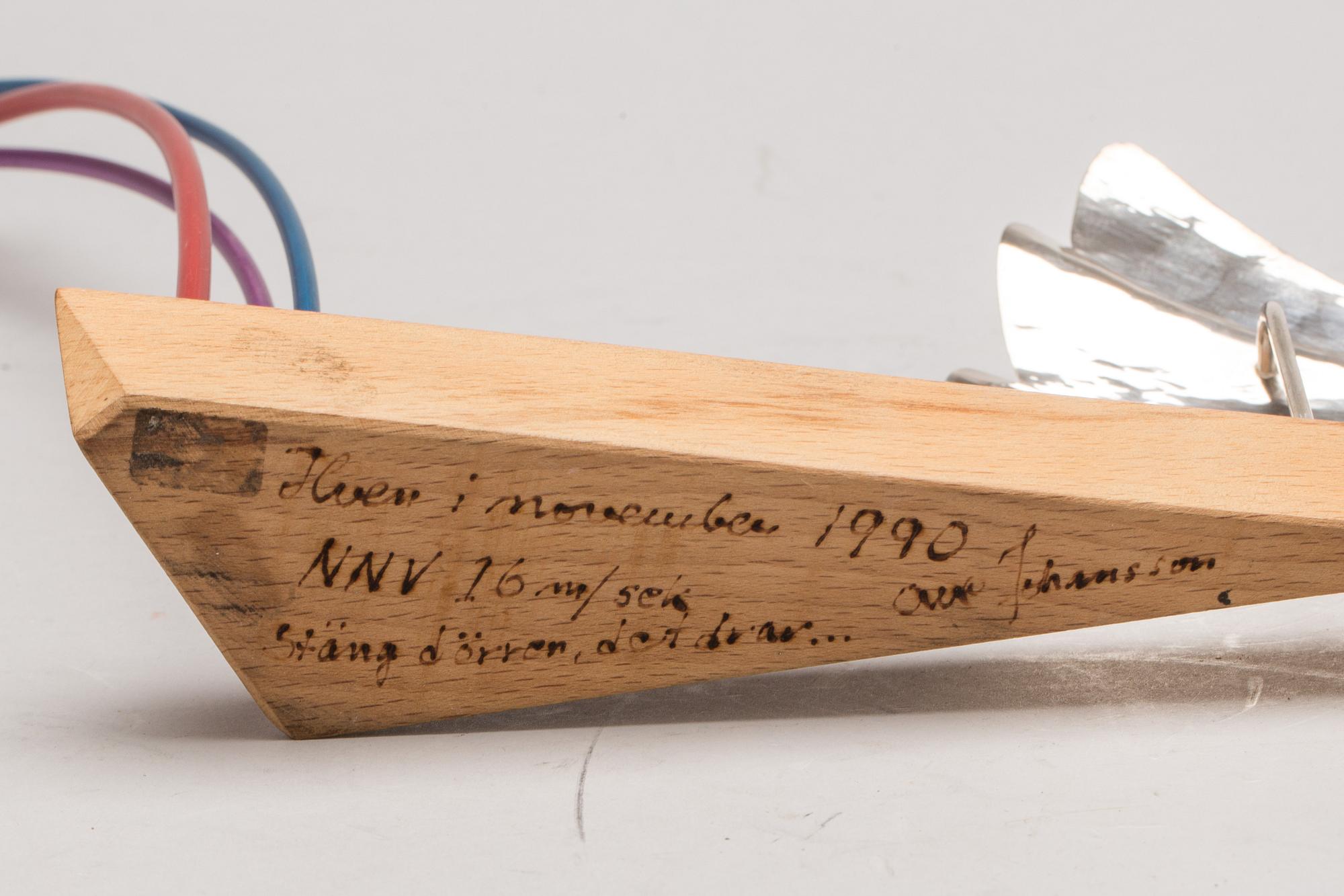 OWE JOHANSSON, skulptur, sterlingsilver. Blandteknik. Landskrona, HVEN (Ven). 1990. Vikt ca 50 g.