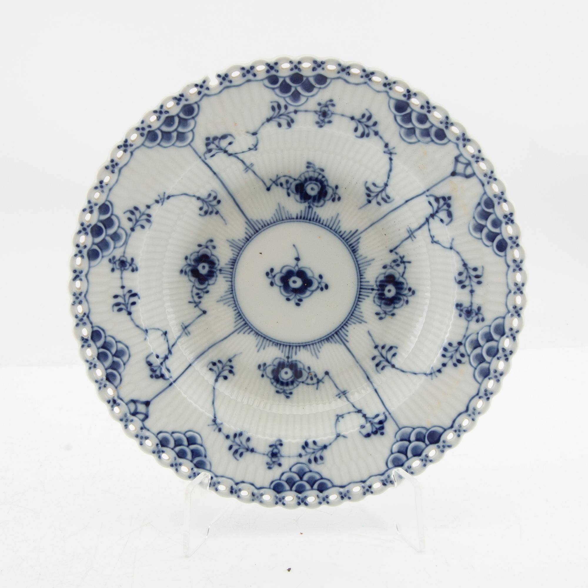 Deep plates 14 pcs Musselmalet Full Lace Royal Copenhagen Denmark porcelain.