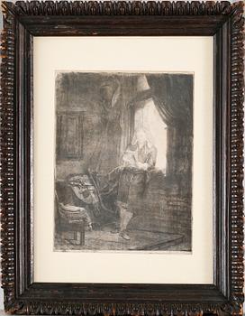 REMBRANDT HARMENSZ VAN RIJN, etching, later print, signed and dated 1647 in plate.