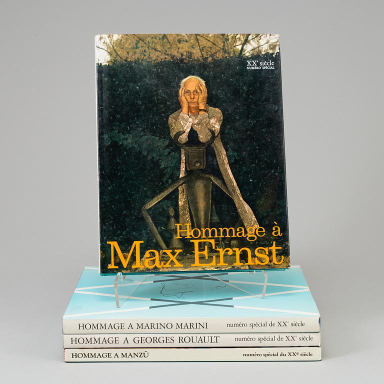 FOUR BOOKS, "Hommage a Georges Rouault, Marino Marini, Max Ernst, Manzù, "XXe siècle, G. di San Lazzaro.