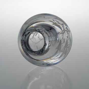 EDWARD HALD, VASE, glass, signed Orrefors Graal Nr 1550 Edward Hald.