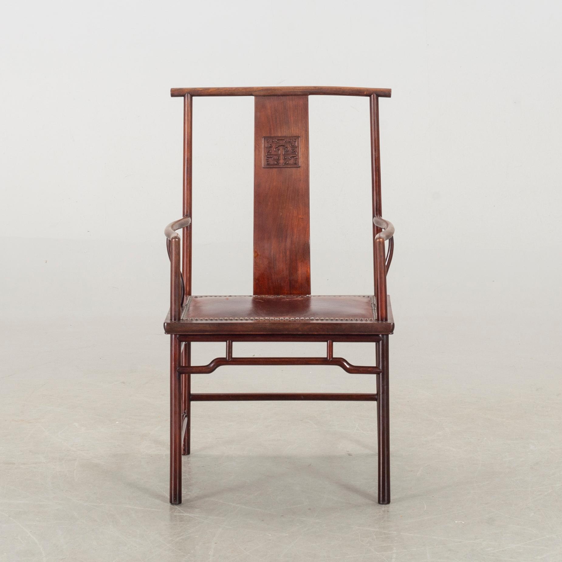 A Chinese 20th century wooden chair.