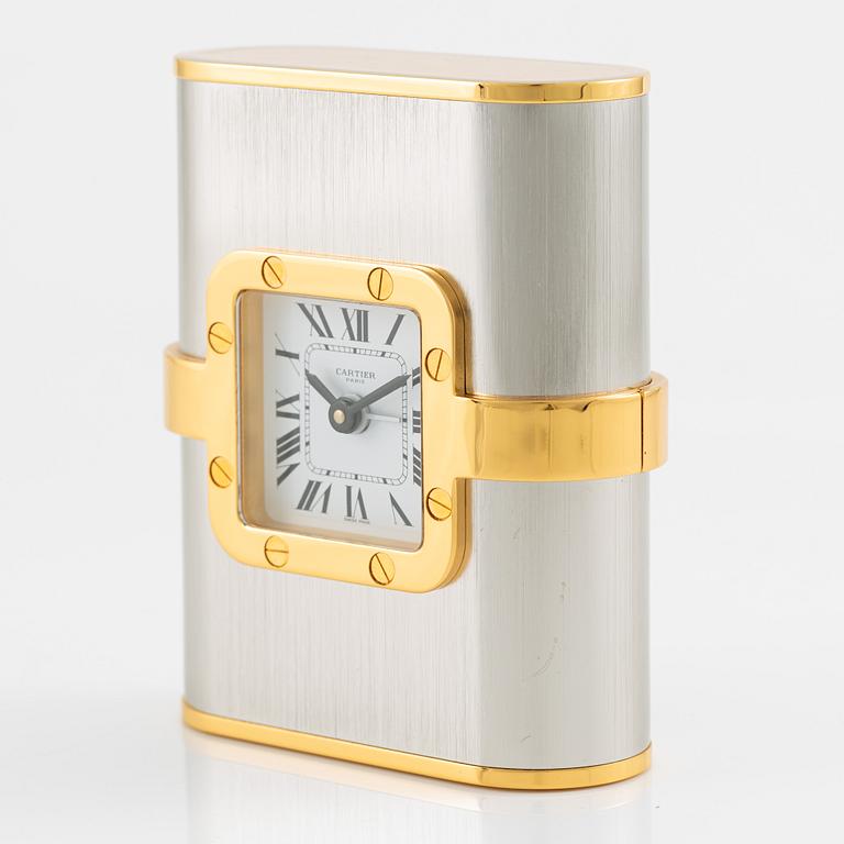 Cartier, Santos de Cartier "Pendulette", table clock, approx. 67 x 85 x 28 mm.