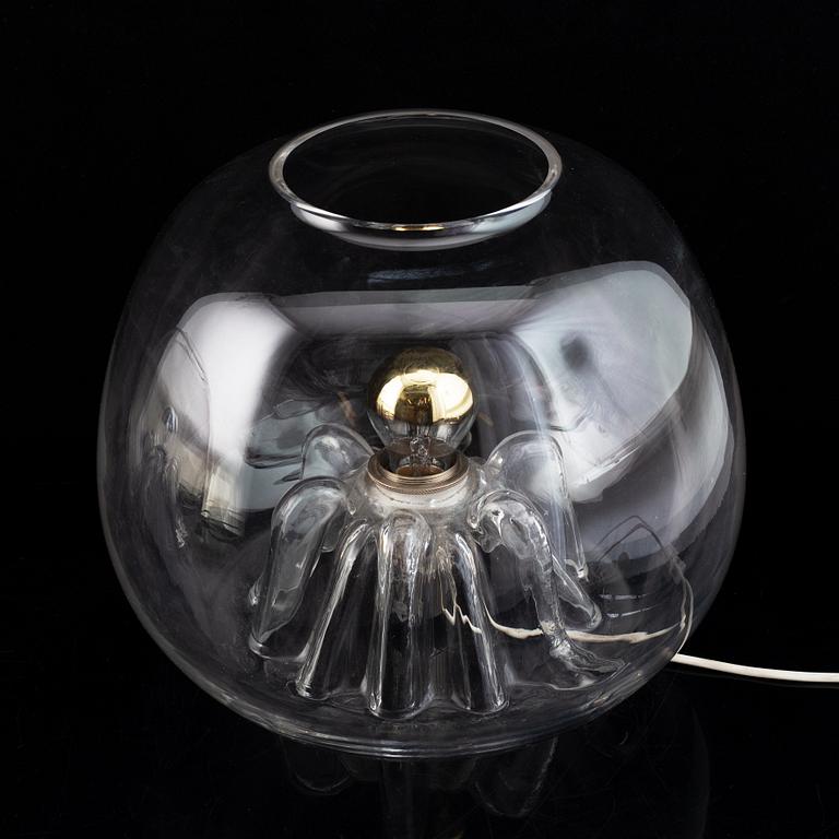 Olle Alberius, a pair of clear glass table lamps for Orrefors, Sweden,