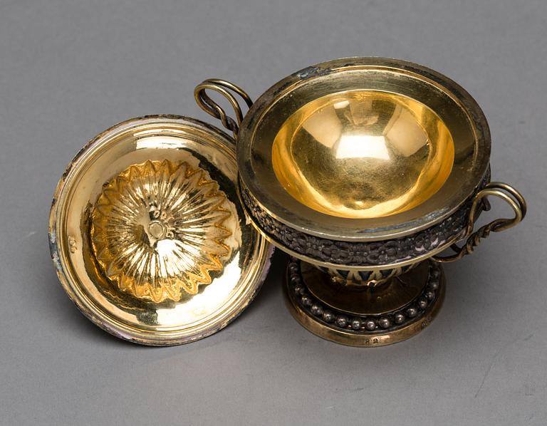 A Russian early 19th century silver gilt perfume burner, Moscow, c. 1800.