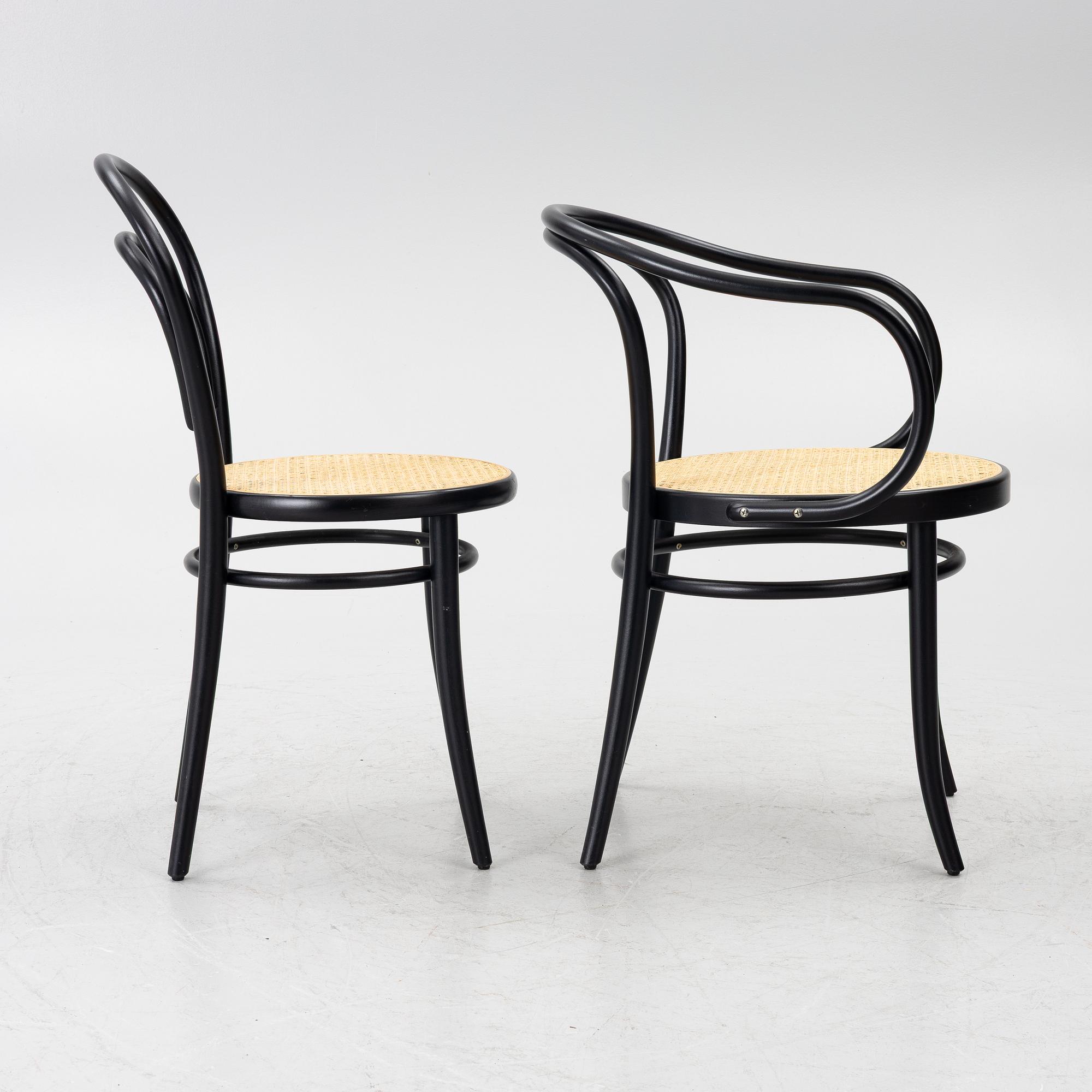 Michael Thonet, stolar, 6 st modell 18, karmstolar 2 st modell 30,  Ton.