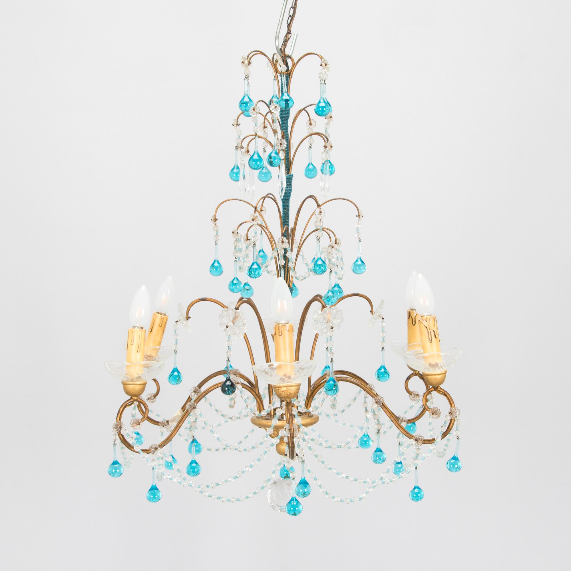 A chandelier, probably Italy 1940s-50s.
