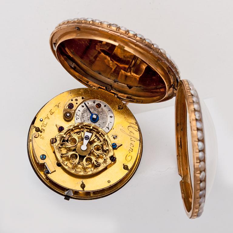 A gold cylinder pocket watch, André Hessén, Paris, c. 1780.