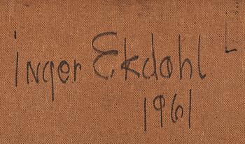 INGER EKDAHL, olja på pannå, signerad och daterad  1961 a tergo.
