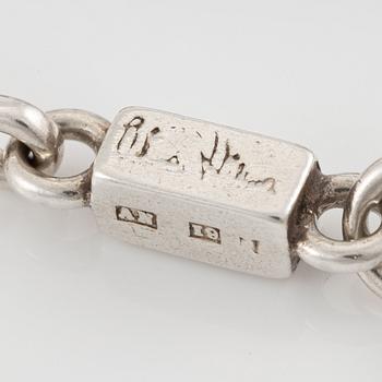 Wiwen Nilsson, bracelet, stick chain in silver, Lund 1959. Accompanied by an extension piece.