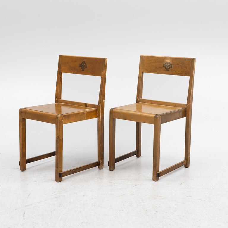 Sven Markelius, chairs, 6 pieces, 'Orkesterstolen', mid-20th century.