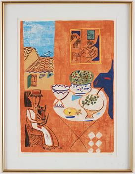 Madeleine Pyk, färglitografi, signerad 377/5000.