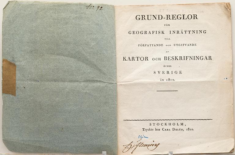 AN ATLAS AND TWO BOOKLETS, S.G.Hermelin "Geograpiske Chartor öfver Sverige", Stockholm 1797.