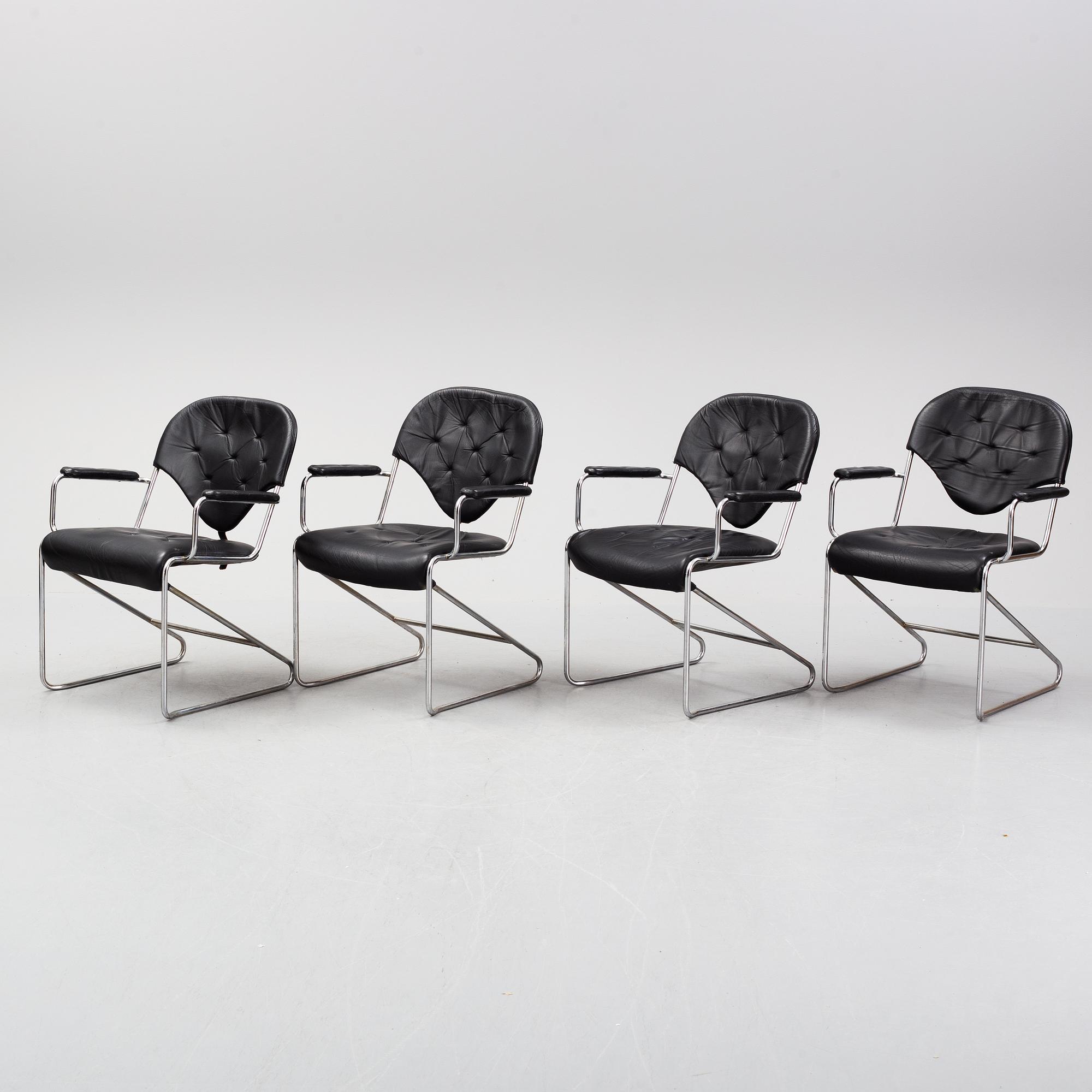 Four 'Sam' armchairs by Sam Larsson for Dux. Late 20th Century.