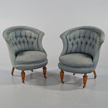 FÅTÖLJER, ett par, 1800-talets slut.