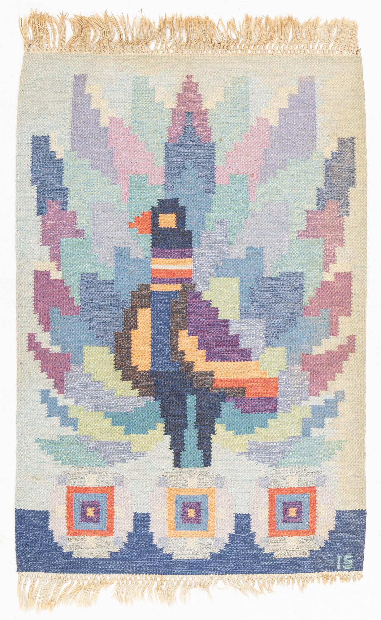 Ingegerd Silow, vävnad, rölakan, "Paradis", ca 124 x 83 cm.