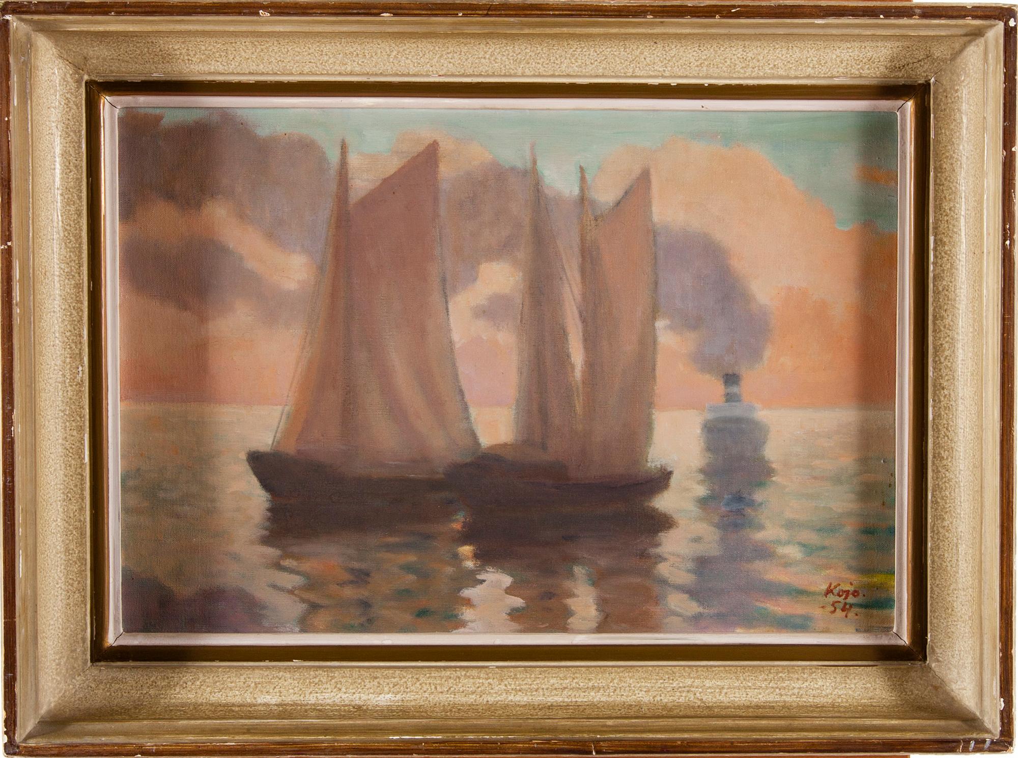 VILJO KOJO, öljy kankaalle, signeerattu ja päivätty -54.