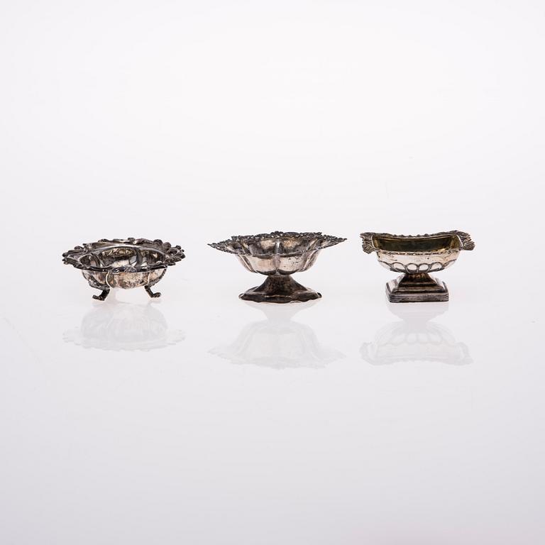 SALTKAR, 3 st, silver, Ryssland 1800-tal. Vikt 155 g.