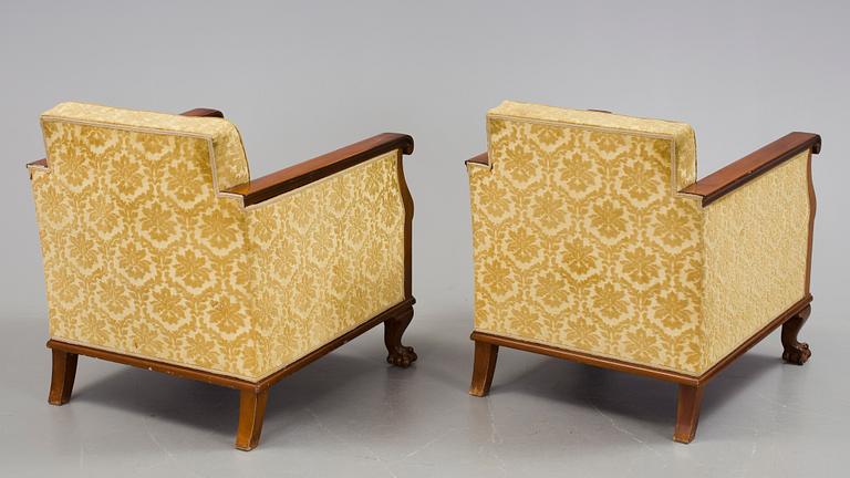 FÅTÖLJER, ett par, 1900-talets andra kvartal.