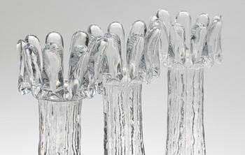 GÖRAN WÄRFF, LJUSSTAKAR, glas, 8 st, "Sunflower", Kosta.