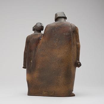 An Åke Holm stoneware sculpture depicting Saul and David, Höganäs 1950's.