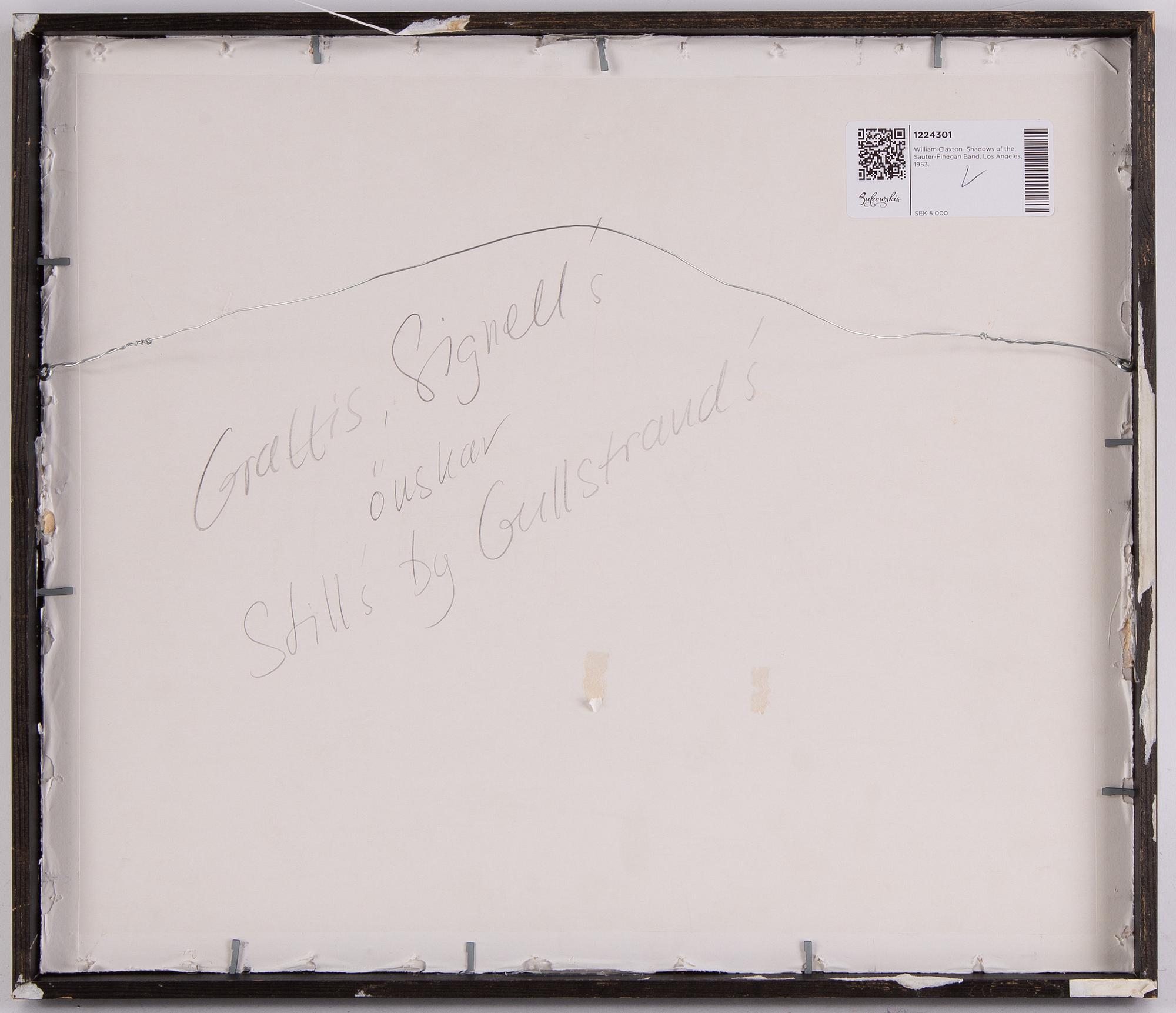 William Claxton, photograph signed and stamped on verso.