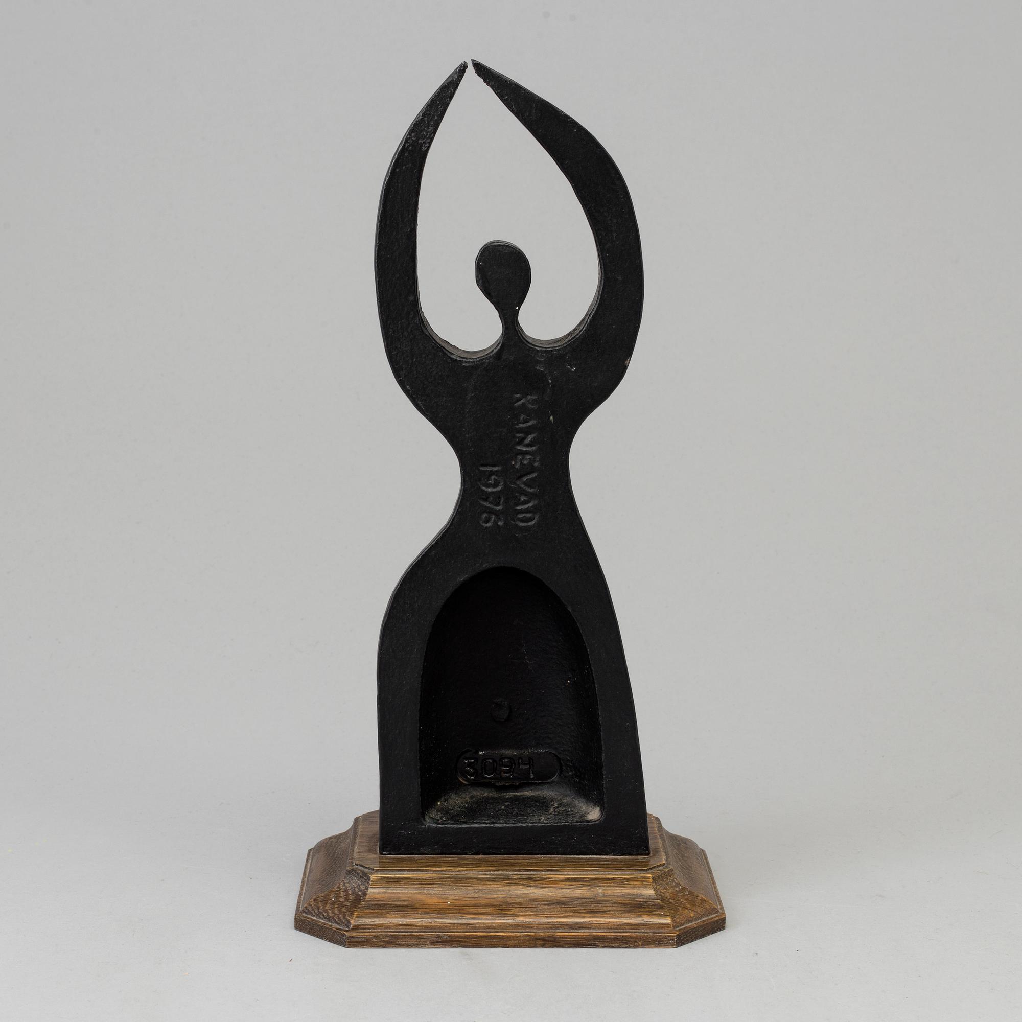 GUNNAR KANEVAD, sculpture, cast iron, signed and dated 1973.