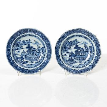 Parti kompaniporslin, 8 delar, Qingdynastin, Kina, 1700/1800-tal.