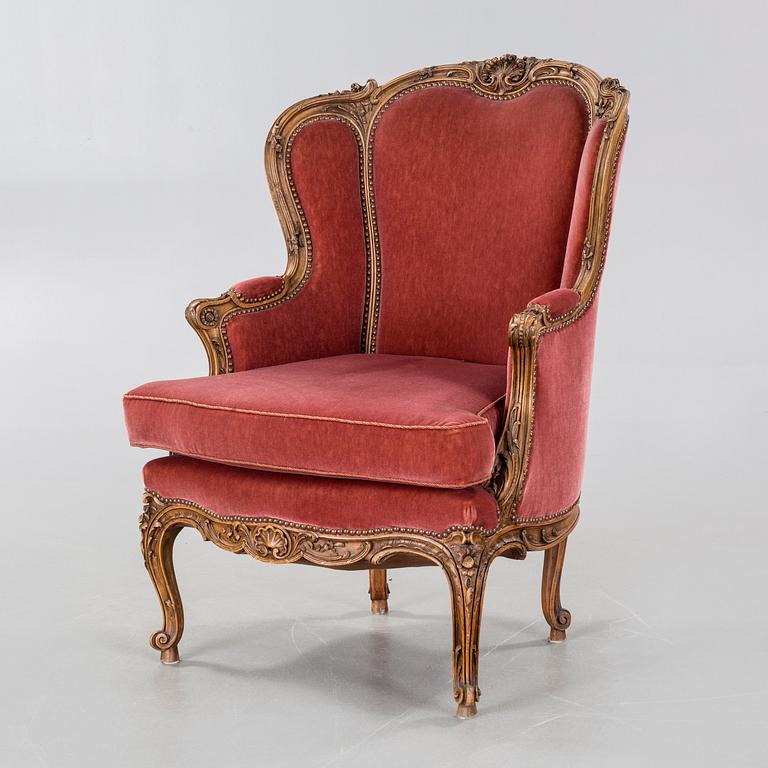 BERGÈRE / FÅTÖLJ, Louis XV-stil, omring 1900-talets mitt.