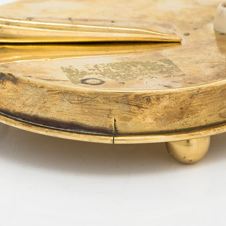 A mid 20th century brass table lamp.