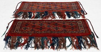 Two Torbor, Turkmen, approx. 95 x 42 cm.