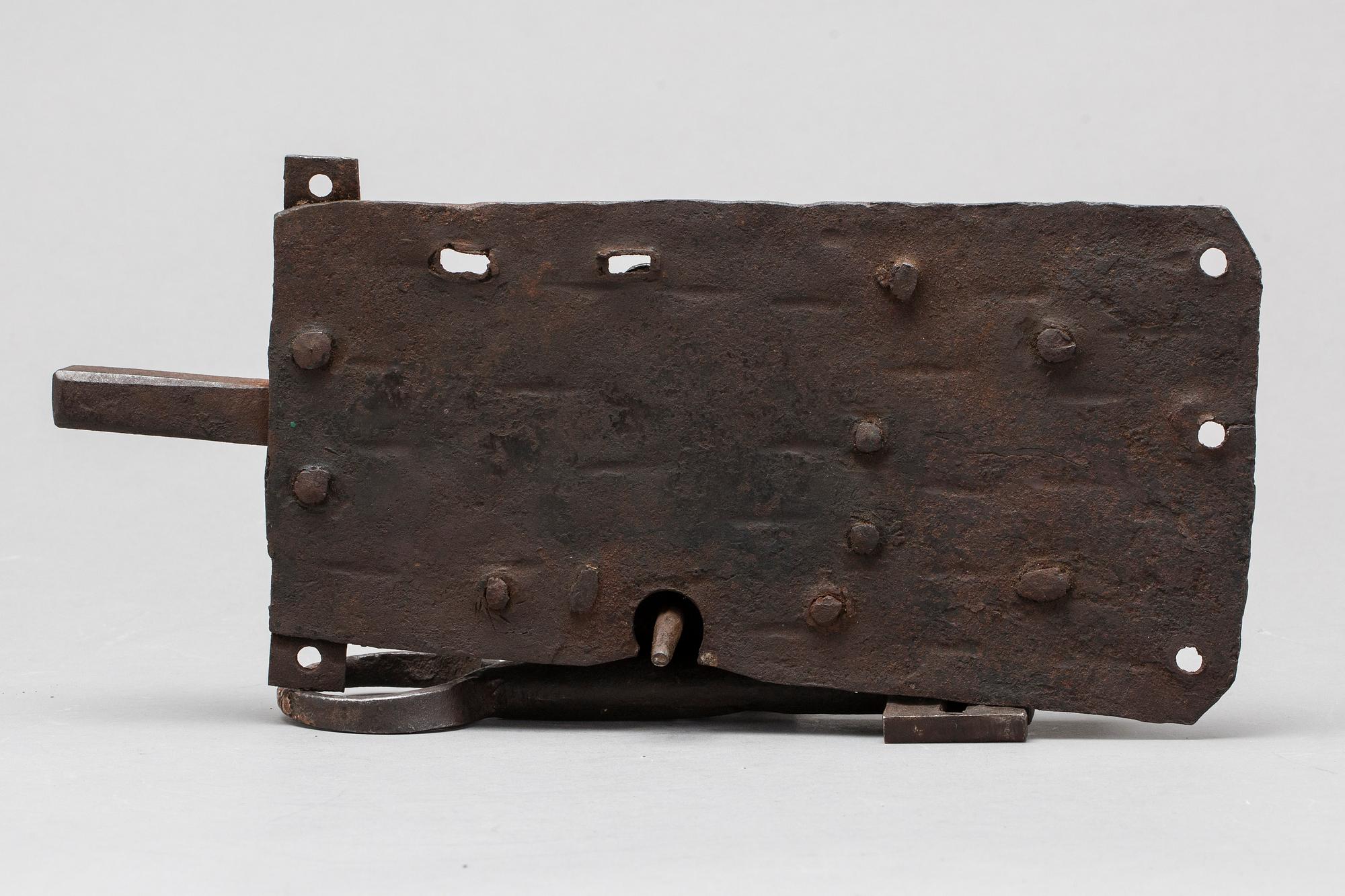 LOCK, with key, iron, 1800/1900th century,