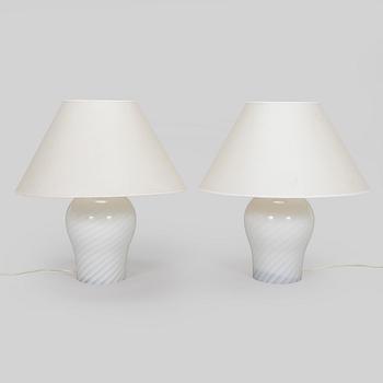Bordslampor, ett par, DaVinci, Italien 1900-talets senare hälft.