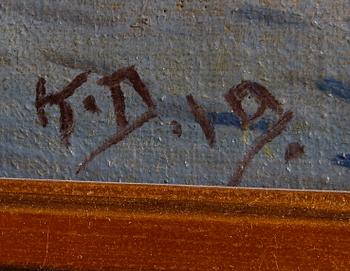 OKÄND KONSTNÄR, olja på duk, 1800-tal. Bär sign.