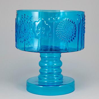 OIVA TOIKKA, skål på fot, glas, "Flora"-serien,  Nuutajärvi Notsjö.