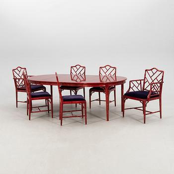 A seven-piece dining suite by Miranda of Sweden, second half of the 20th century.