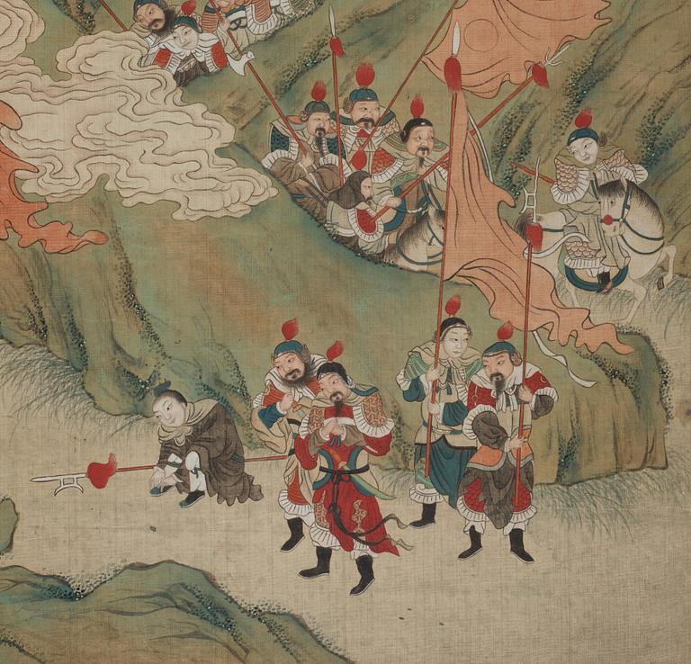 A Chinese painting by un unkown artist, late Qing dynasty.