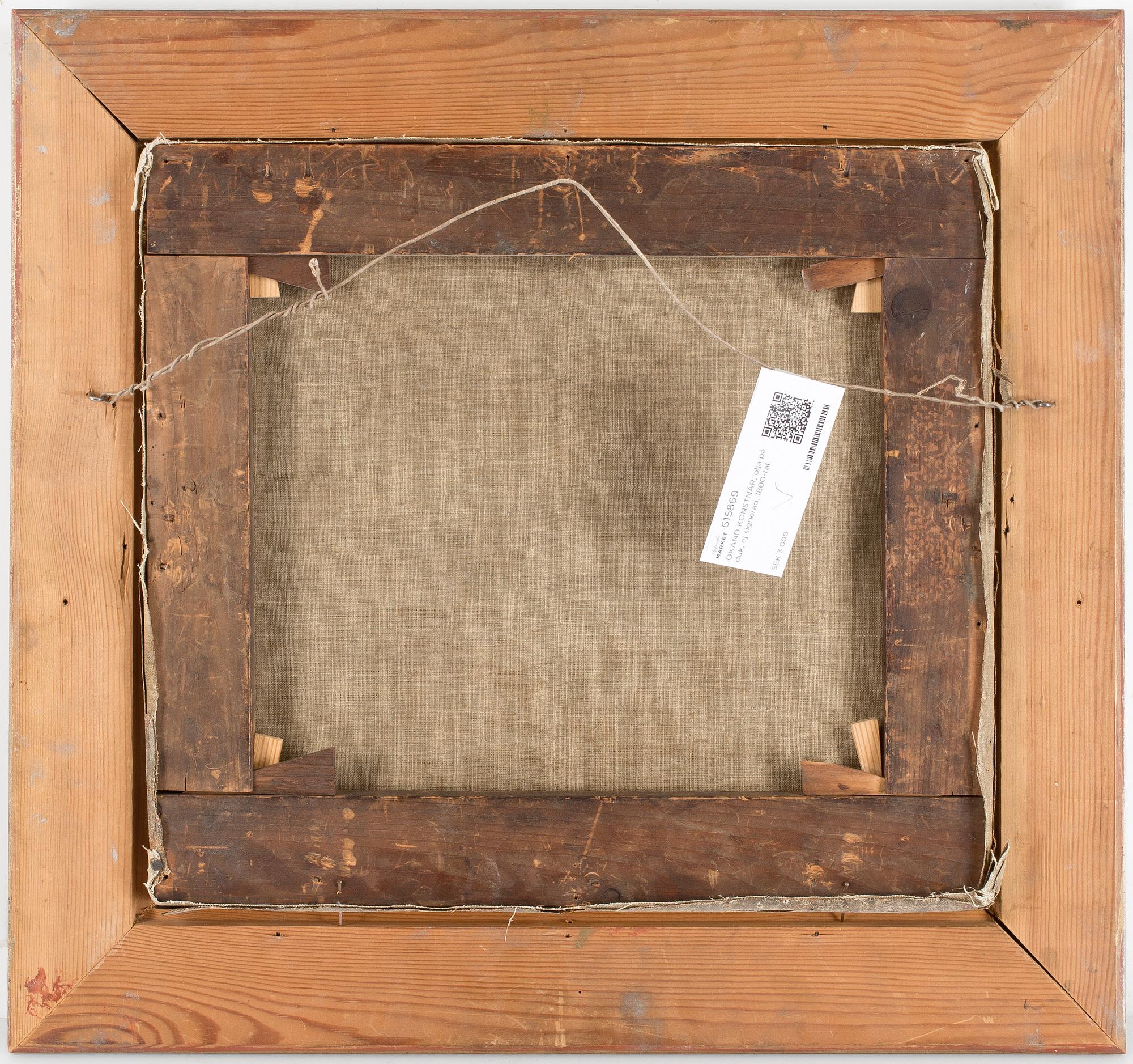 OKÄND KONSTNÄR, olja på duk, ej signerad, 1800-tal.