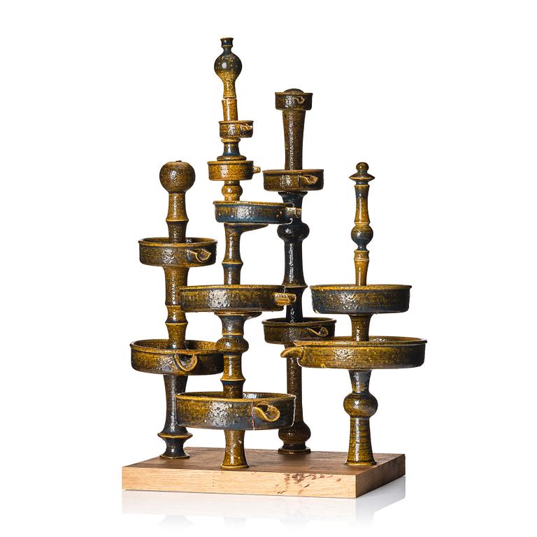 Stig Lindberg, a stoneware sculpture, "Fountain", a prototype of the Fountain at Umeå City Hall, Gustavsberg studio, 1950-60s.