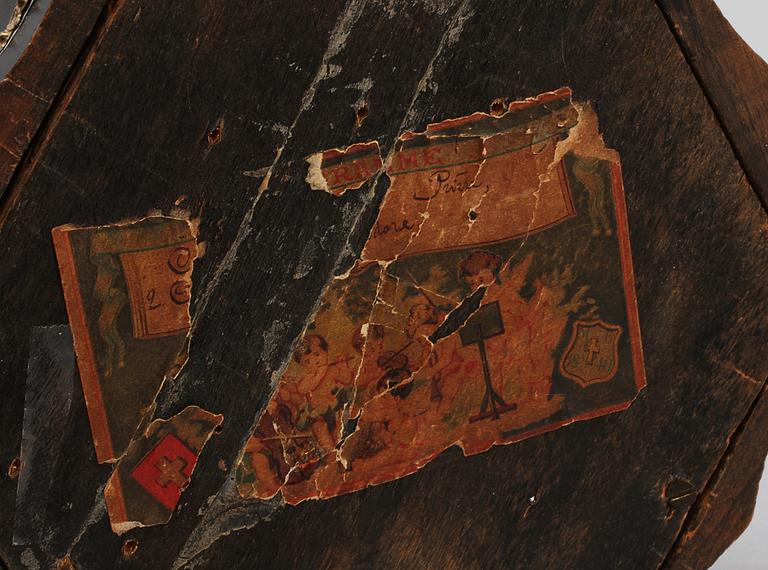 CIGARRSKRIN, svart trä och metallbeslag, sekelskiftet 1800/1900.