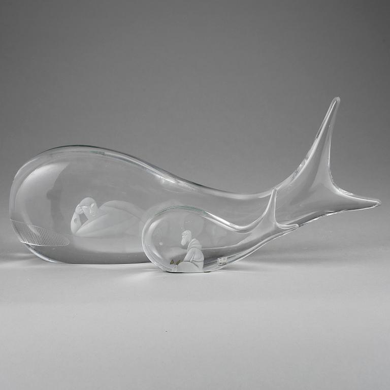 SKULPTURER, 2 st, glas, Vicke Lindstrand, Kosta.