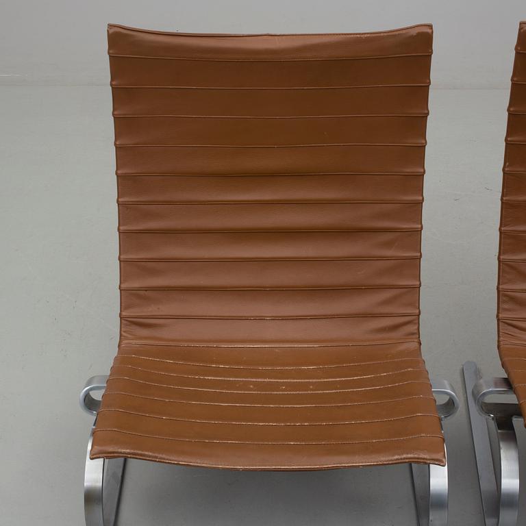 POUL KJAERHOLM, "PK-20", Fritz Hansen, Danmark 1988. Fåtöljer, ett par.