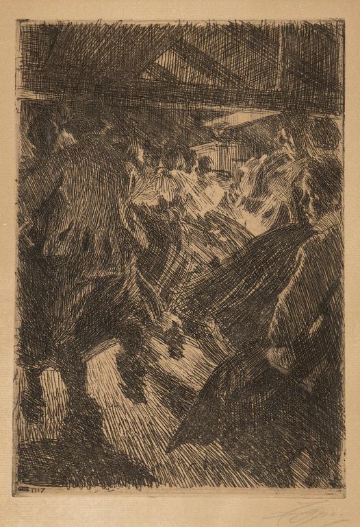 Anders Zorn, etching, 1917, signed in pencil.